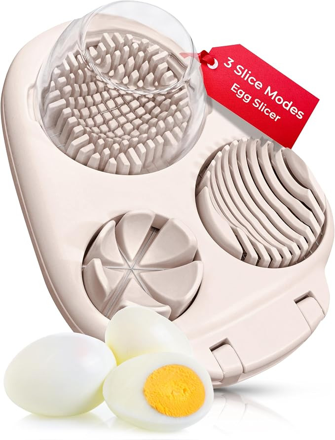 Egg Slicer for Hard Boiled Eggs - 3 Slice Modes Egg Cutter, Dicer, Chopper | Amazon (US)