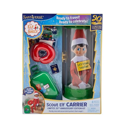 The Elf on the Shelf Scout Elf Carrier Limited 20th Anniversary Edition Kit - Commemorative See-Thru Scout Carrier and Accessories - Scout Elf Not Included | Amazon (US)