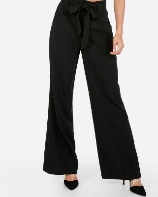 High Waisted Sash Waist Wide Leg Pant | Express