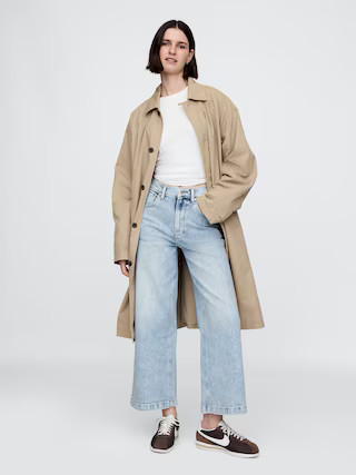 High Rise Stride Wide-Leg Ankle Jeans | Gap (US)