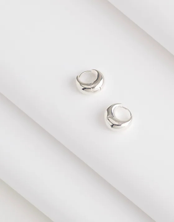 Demi-Fine Puffy Hoop Earrings | Madewell