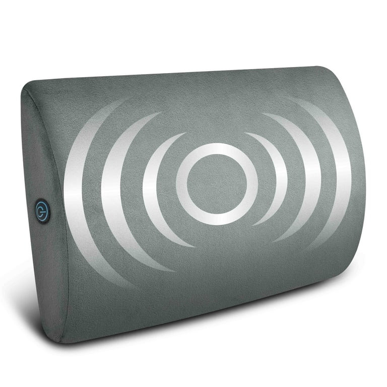 Health Touch Memory Foam Massaging Lumbar Support, Back Vibration Massage, Gray - Walmart.com | Walmart (US)