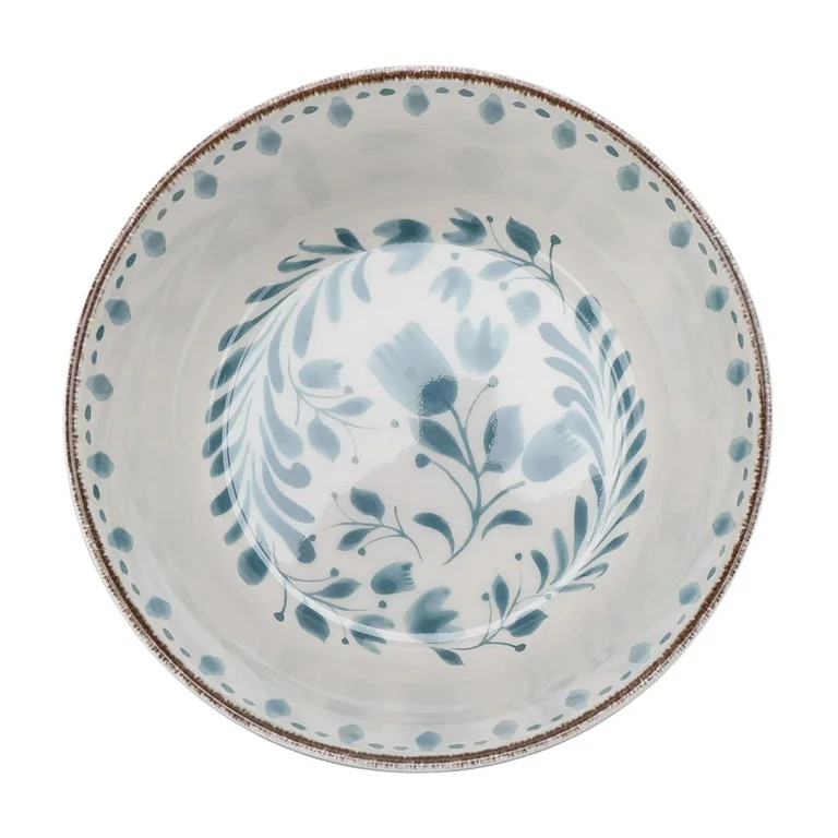 Better Homes & Gardens 12-Piece Bamboo Melamine Dinnerware Set, Blue | Walmart (US)