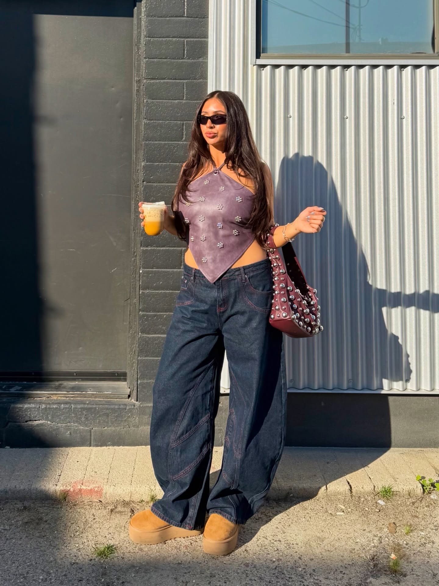 cali winter amirite 🙂‍↔️☕️
Top & jeans size Large 🫶🏼
Wearing Edikted top & barrel jeans, Uggs, and purse from Urban Outfitters. Glasses from Princess Polly 🎀

#LTKMidsize #LTKdayinmylife