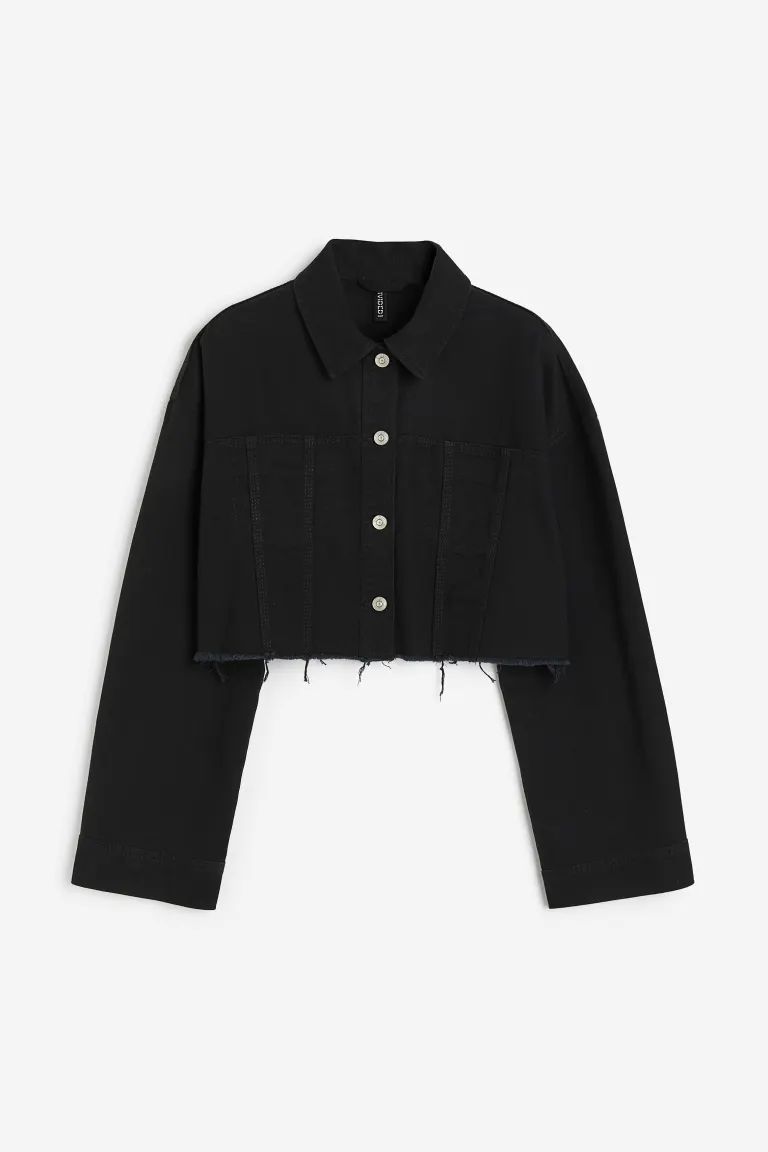 Twill Crop Jacket - Black - Ladies | H&M US | H&M (US + CA)