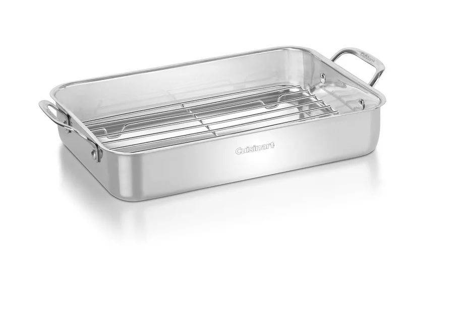 Cuisinart Chef's Classic Stainless Steel 14" Lasagna Pan with Stainless Roasting Rack - Walmart.c... | Walmart (US)