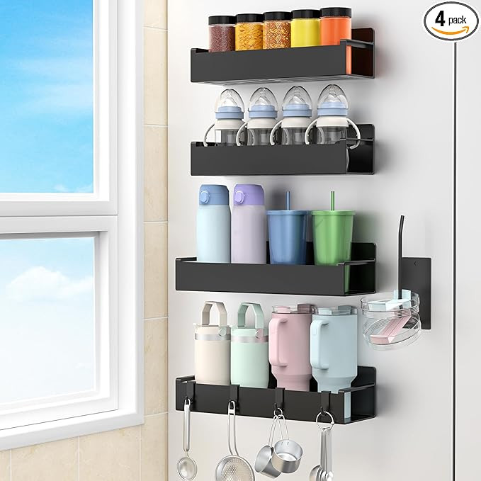 Magnetic Water Bottle Holder for Refrigerator, Cup Holder Organizer for Stanley and Tumbler for K... | Amazon (US)