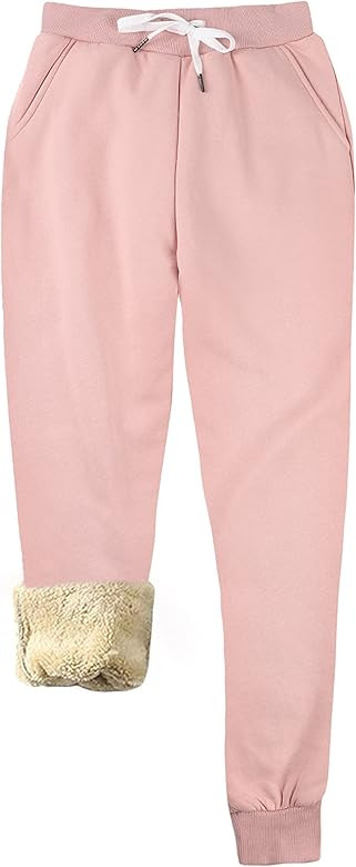 Yeokou Womens Sherpa Lined Sweatpants Winter Athletic Jogger Fleece Pants | Amazon (US)