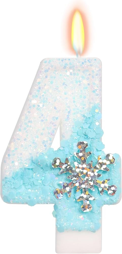 Sky Blue Frozen Themed Birthday Candles, Snowflake Number Candles for Kids Adults Birthday Party ... | Amazon (US)