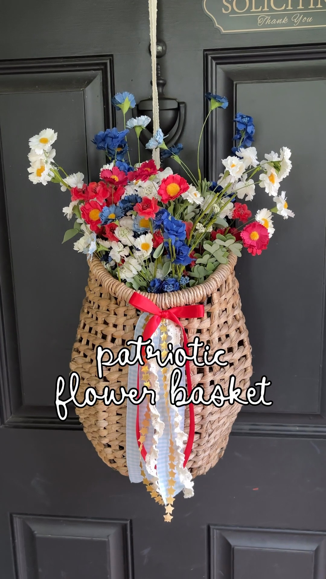 DIY patriotic flower basket for your front door! 

#4thofjuly #fourthofjuly

#LTKHome #LTKSeasonal #LTKstorytime