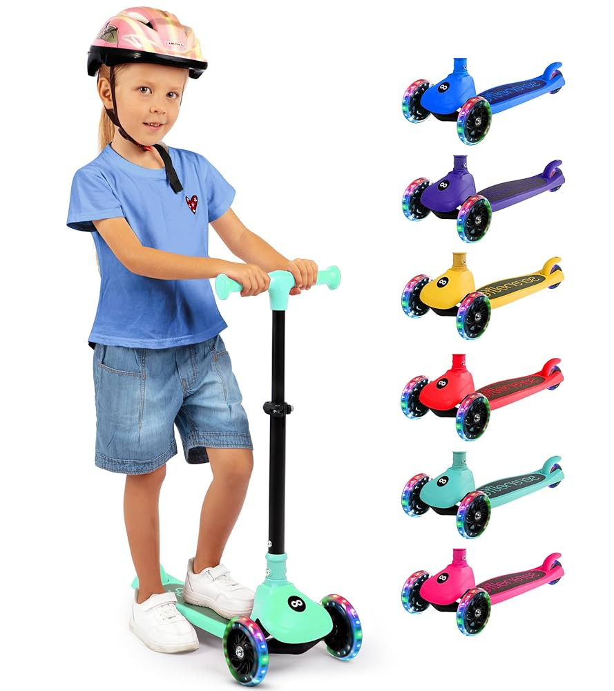 SereneLife 3-Wheel Foldable Kids Scooter – LED Wheel Lights, Adjustable Handlebar | Amazon (US)