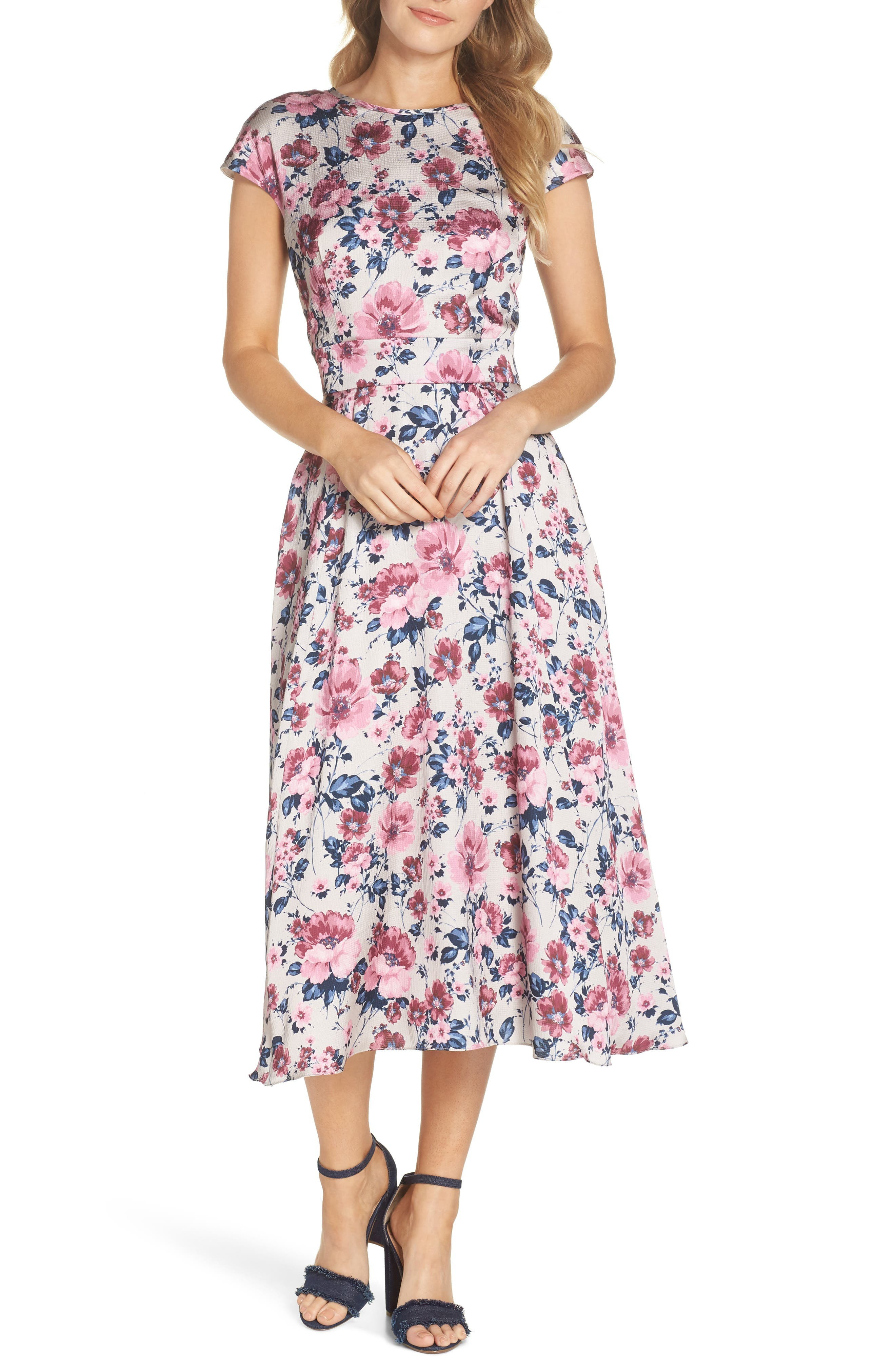 Gal Meets Glam Collection Julia Seersucker Midi Dress | Nordstrom