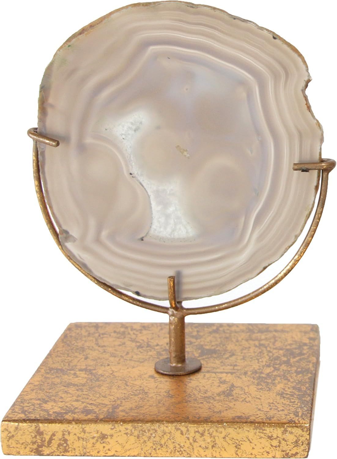 Creative Co-Op Decorative Agate Stone Slice on Metal Stand, Natural | Amazon (US)