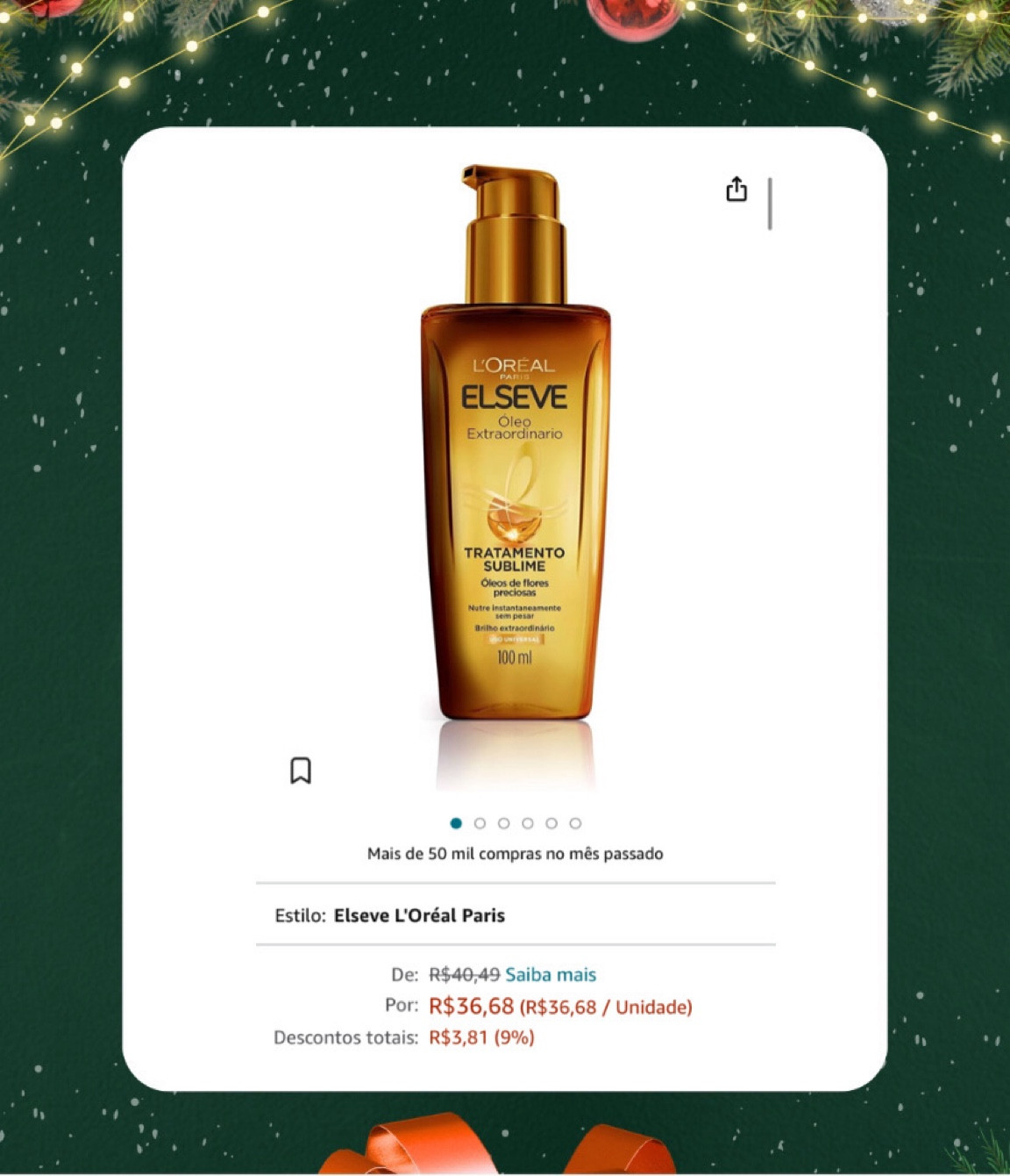 Óleo Capilar L'Oréal Paris Elseve Óleo Extraordinário, 100ml - Leave In, Anti Frizz, Protetor Térmico, Tratamento Reconstrutor para Todos os tipos de cabelo

#LTKbrasil #LTKbeauty