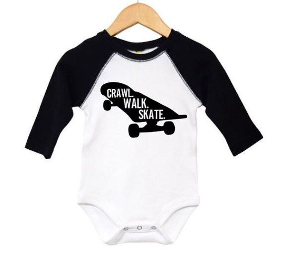 Skateboard Onesie, Crawl Walk Skate, Baby Skateboard Outfit, Skateboarding Bodysuit, Infant Skati... | Etsy (US)