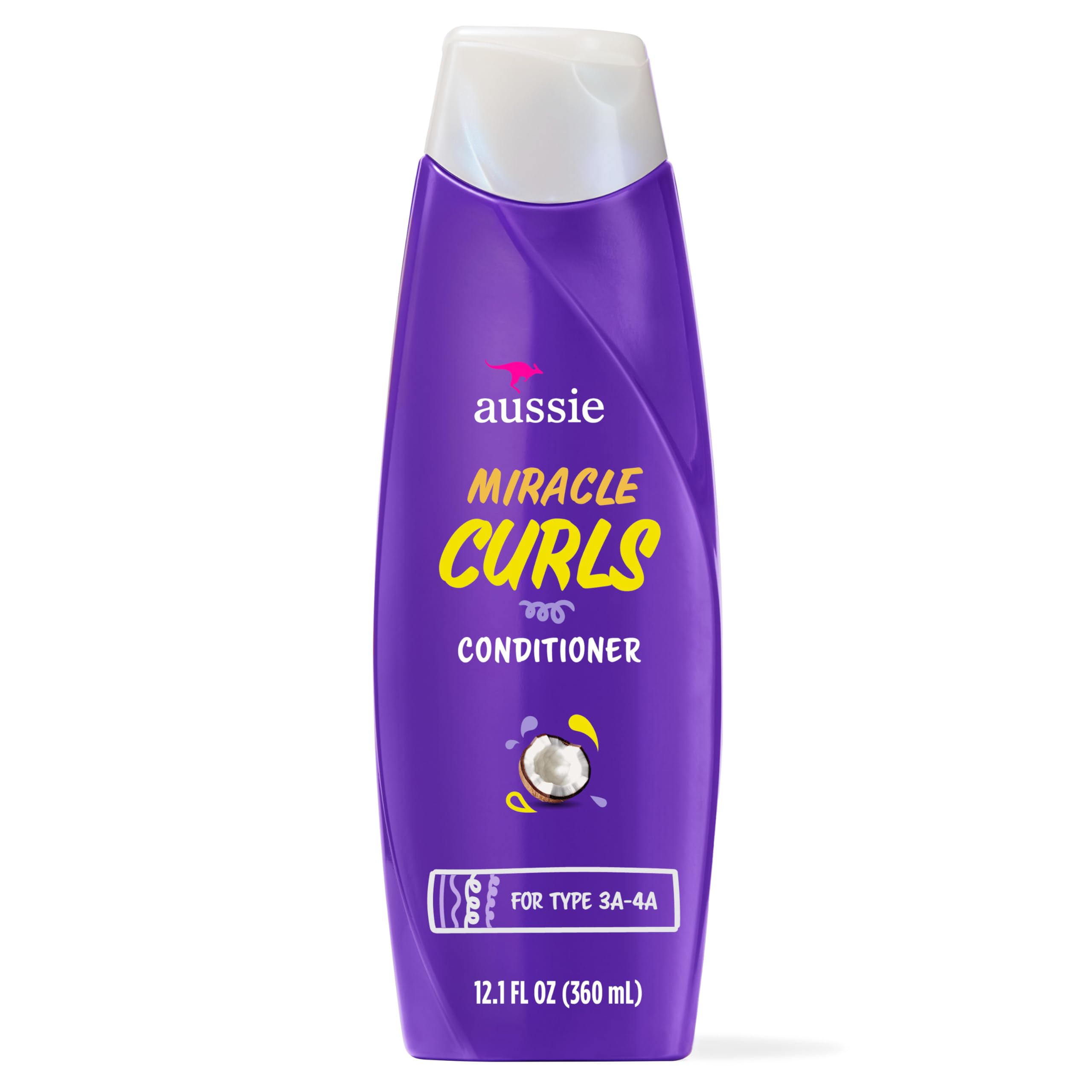 Aussie Miracle Curls Conditioner with Coconut Oil, Paraben Free, 12.1 fl oz | Amazon (US)