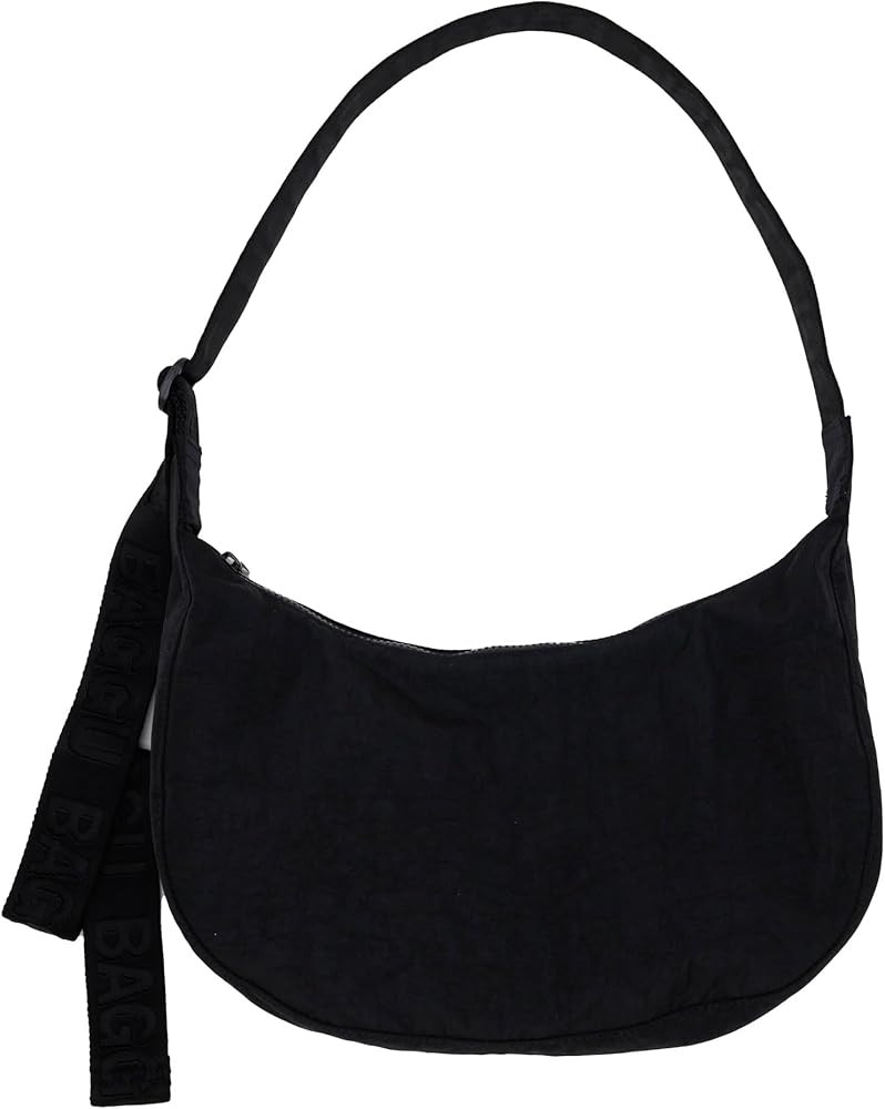 BAGGU Medium Nylon Crescent Bag - Black | Amazon (US)