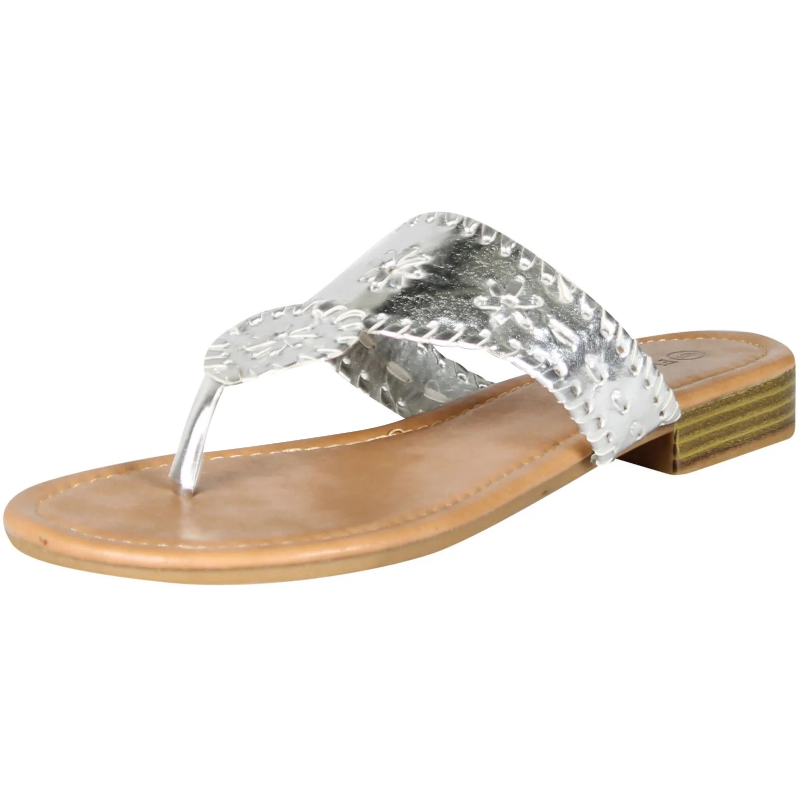 Pierre Dumas Womens Rosetta 1 Sandals, Silver, 8 | Walmart (US)