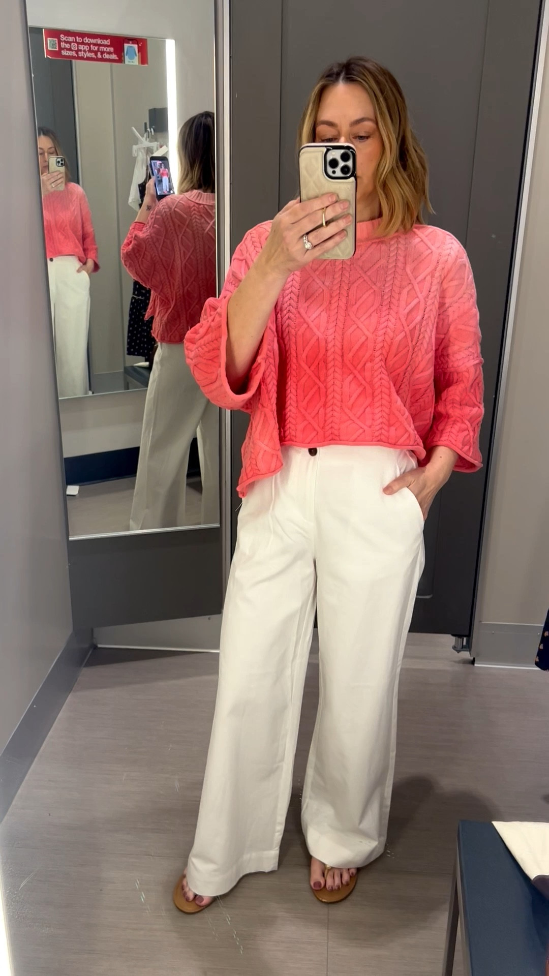 Found the perfect white lightweight trouser pant for spring/summer at Target! Right now they are on sale 25% off!! Fit is TTS, wearing a 4

#LTKSeasonal #LTKOver40 #LTKSaleAlert