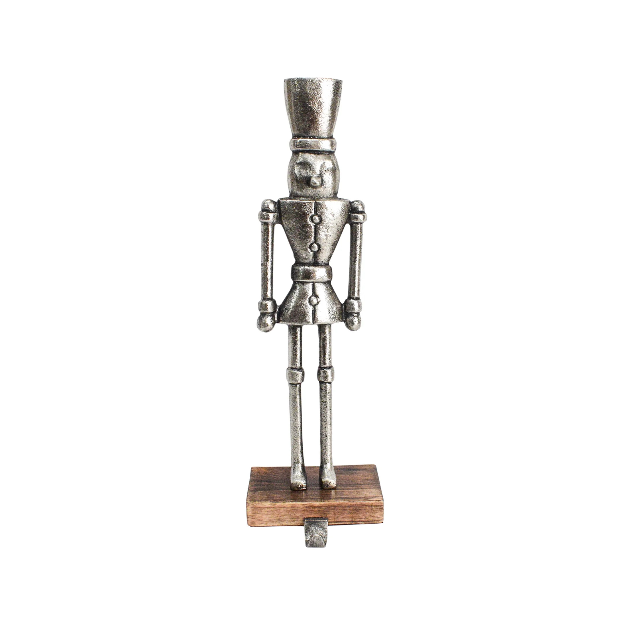 Rustic Nutcracker Christmas Stocking Holder, Silver, 15.5", by Holiday Time | Walmart (US)