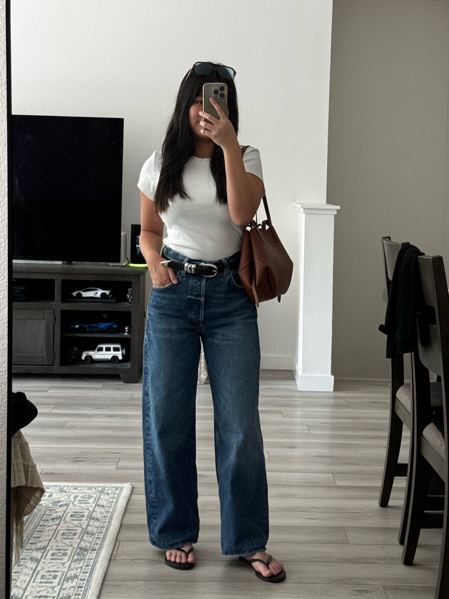 Size XS in white tee
Size 24 in jeans 
Sandals run TTS


#LTKFallSale #LTKSeasonal #LTKStyleTip