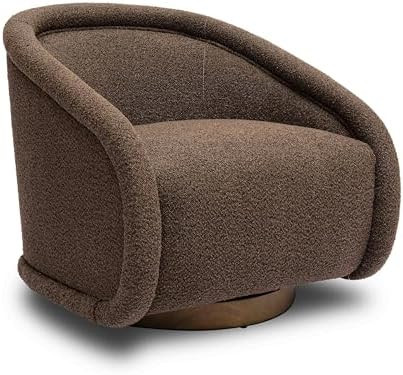 Tov Furniture Rory Chocolate Brown Boucle Swivel Chair | Amazon (US)