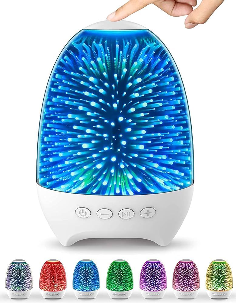 Aiscool Night Light Bluetooth Speaker, 3D Glass Touch Control Bedside Table Lamp 7-Color LED Port... | Amazon (CA)