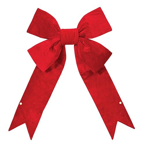 Vickerman 24" x 30" Red Velvet Outdoor Structural Bow, 7" Wide Ribbon - Versatile Christmas Bows, Large Christmas Bow, Giant Red Christmas Bows - Holiday Decor | Amazon (US)