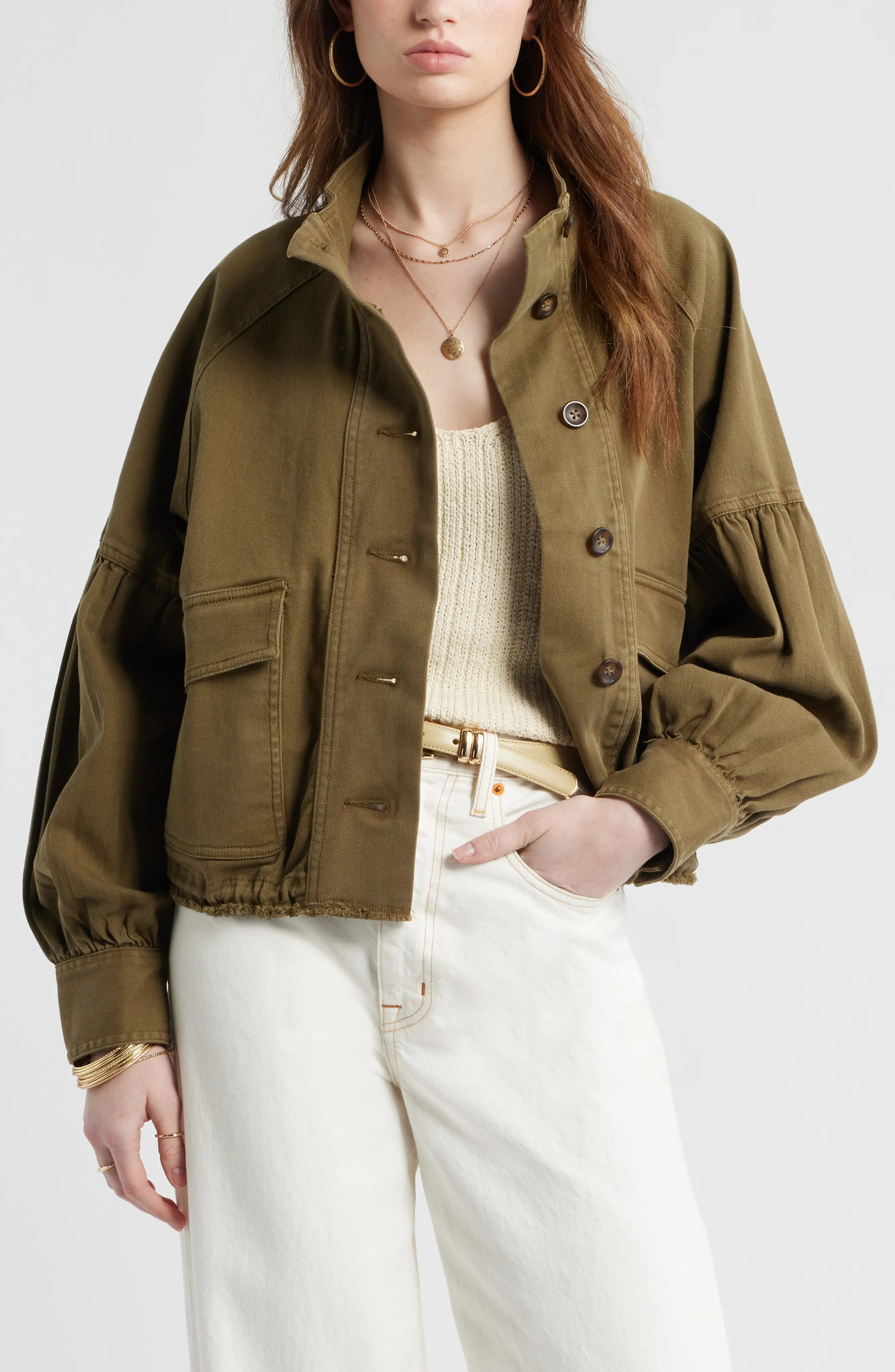 Blouson Twill Utility Jacket (Women) | Nordstrom | Nordstrom