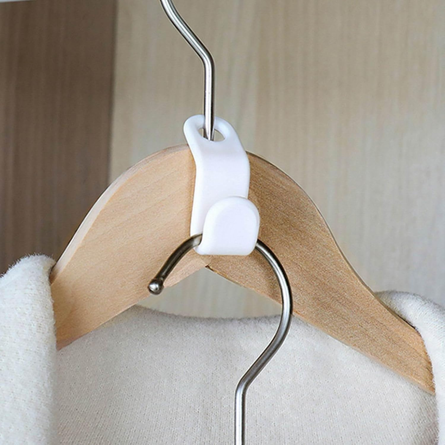20pcs Hanger Connector Hooks – Heavy-Duty Plastic Space Savers for Closet - White | Amazon (US)