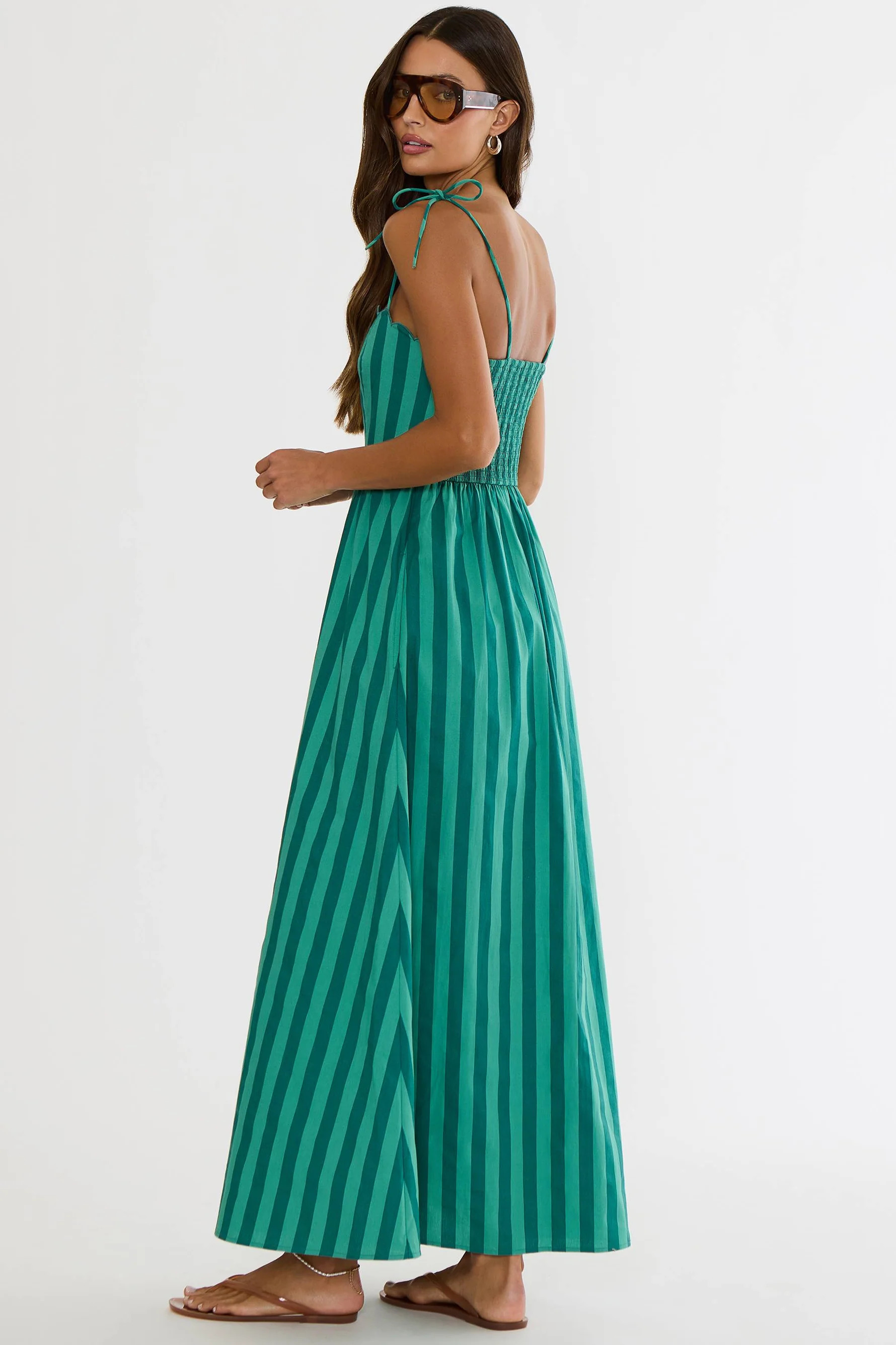 Caprice Dress Misty Stripe | Women's Striped Maxi Dress | Beach Riot | Beach Riot