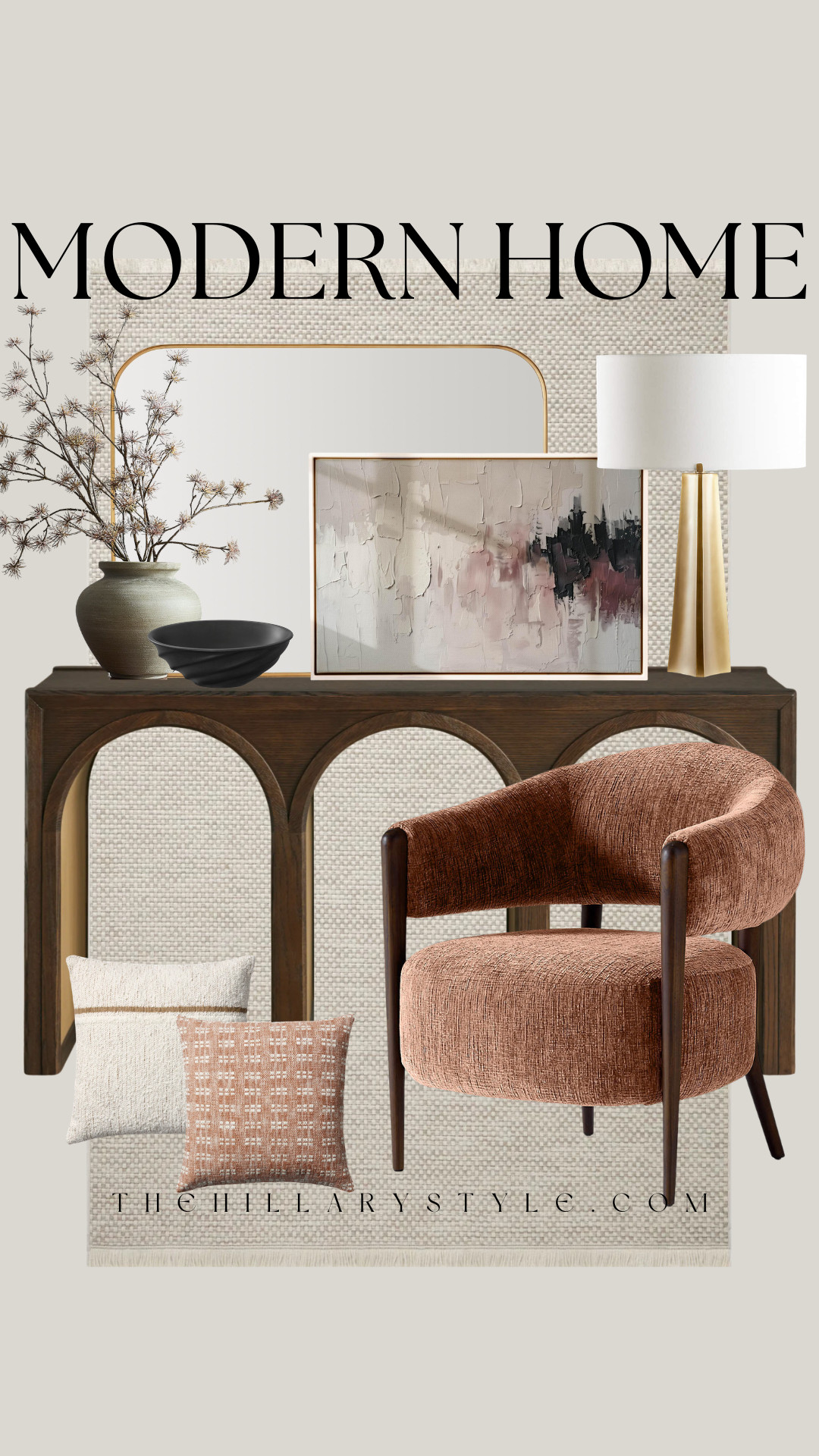 Modern Organic Spring Entryway
Transform your space with a warm minimalist entryway refresh. This look features a modern arched console, sensory textures like a terra cotta armchair, and moody neutrals to create a lived-in, curated comfort. Perfect for a luxury spring glow up that feels timeless and inviting. Arhaus, west elm, Crate & Barrel, Pottery Barn, Wayfair, Target, Etsy 

 #TheHillaryStyle #springdecor2026 #modernorganic #warmminimalism #entrywaydesign #homerefresh #ltkhome #pinterestdecor #quietluxury #neutralhome #interiortrends2026 #sensorytextures 

#LTKdayinmylife #LTKSeasonal #LTKHome