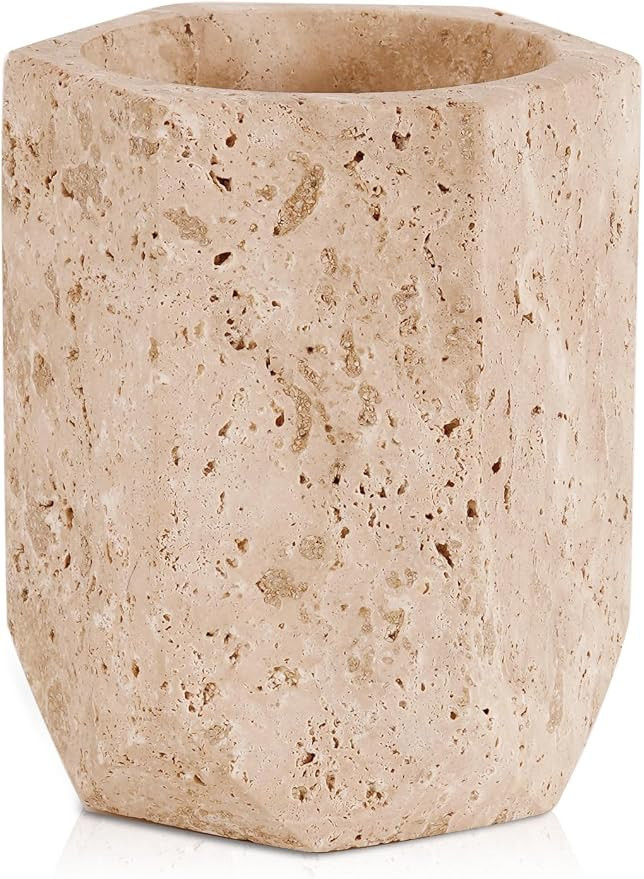 Travertine Wine Chiller 6.5 Inch Stone Wine Cooler for Tabletop, Marble Wine Chillers for Champag... | Amazon (US)