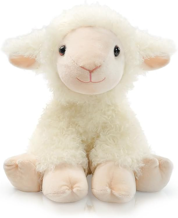 Plush Lamb Sitting Toys Stuffed Animal, Realistic Sheep Stuffed Animal Toy Characters Stuffed Fil... | Amazon (US)