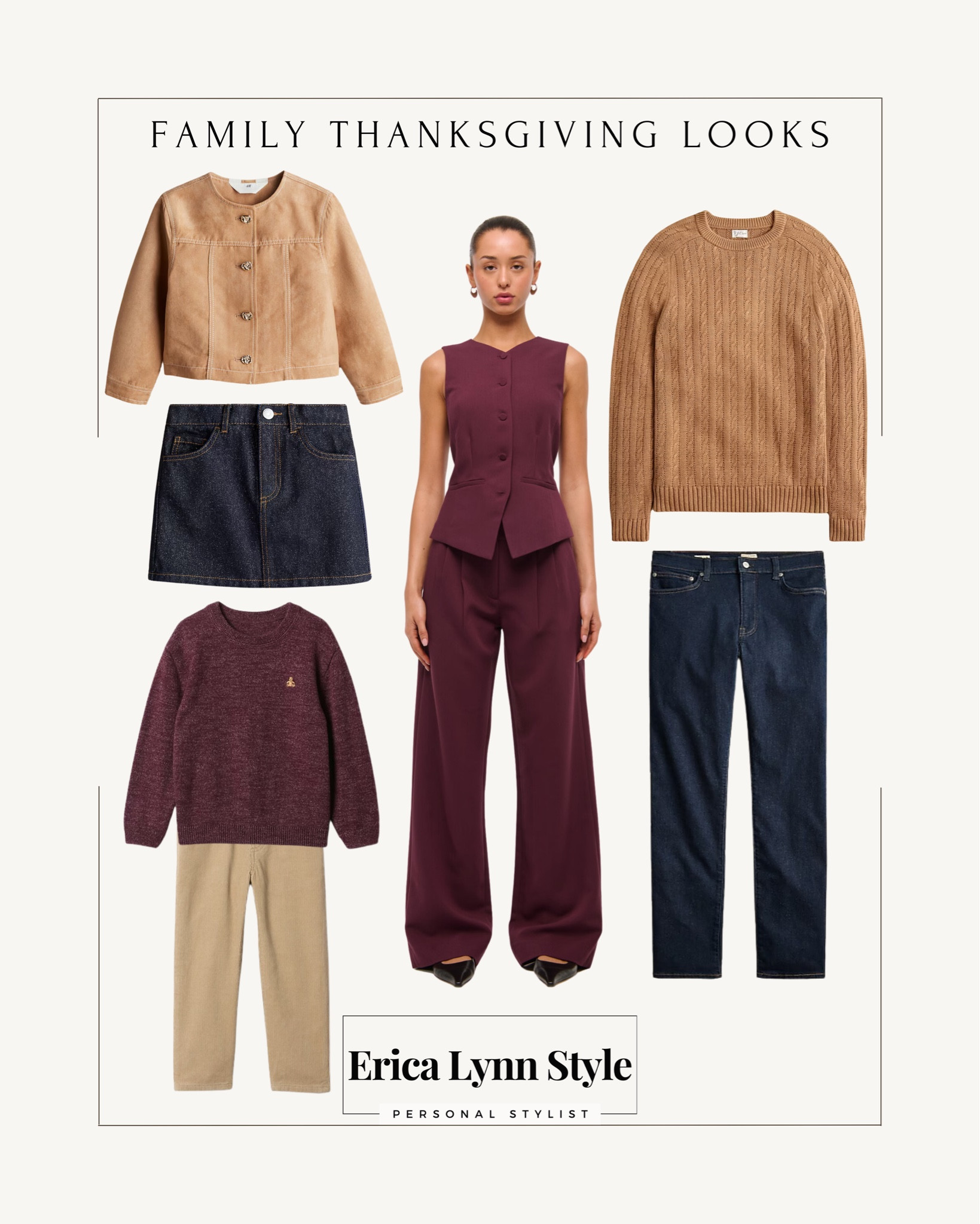 Burgundy and camel family Thanksgiving looks.


#LTKFamily #LTKHoliday #LTKStyleTip