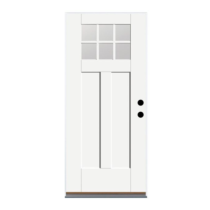 Therma-Tru Benchmark Doors 36-in x 80-in Fiberglass Craftsman Left-Hand Inswing Ready To Paint U... | Lowe's