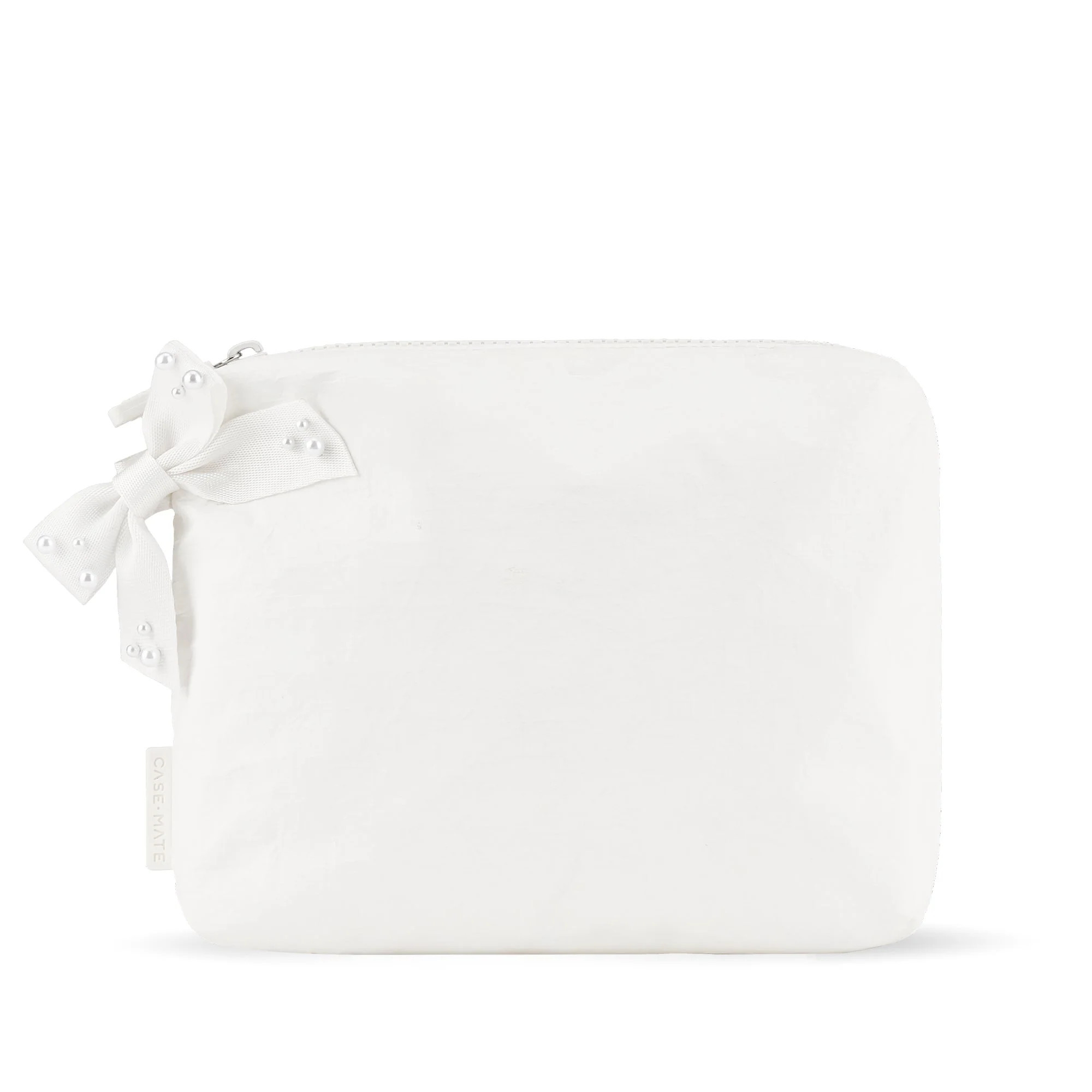 Crinkle Makeup Bag Ivory Pearl Bow | Case-Mate
