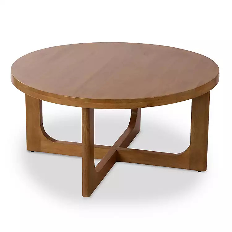 New! Round Porto Natural Wood Coffee Table | Kirklands