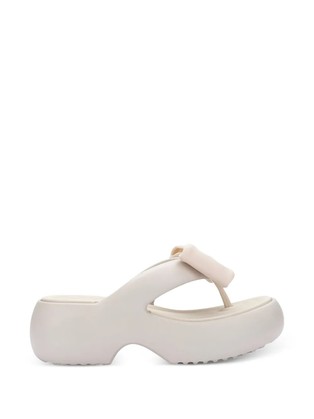 Melissa Free Fuzzy platform bow flip-flops - Neutrals | Farfetch Global