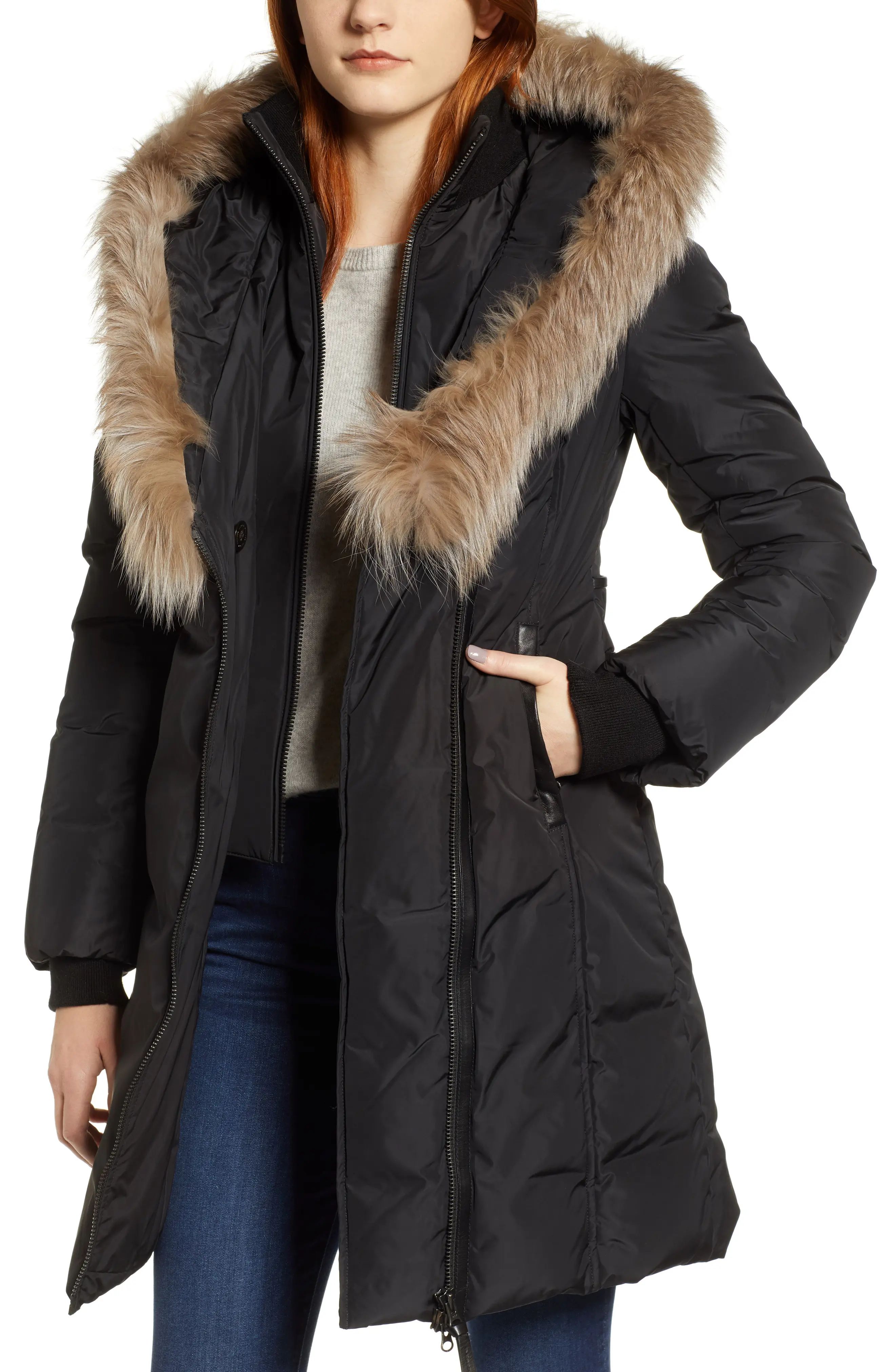 Mackage 800 Fill Power Down Coat with Genuine Fox Fur Trim | Nordstrom