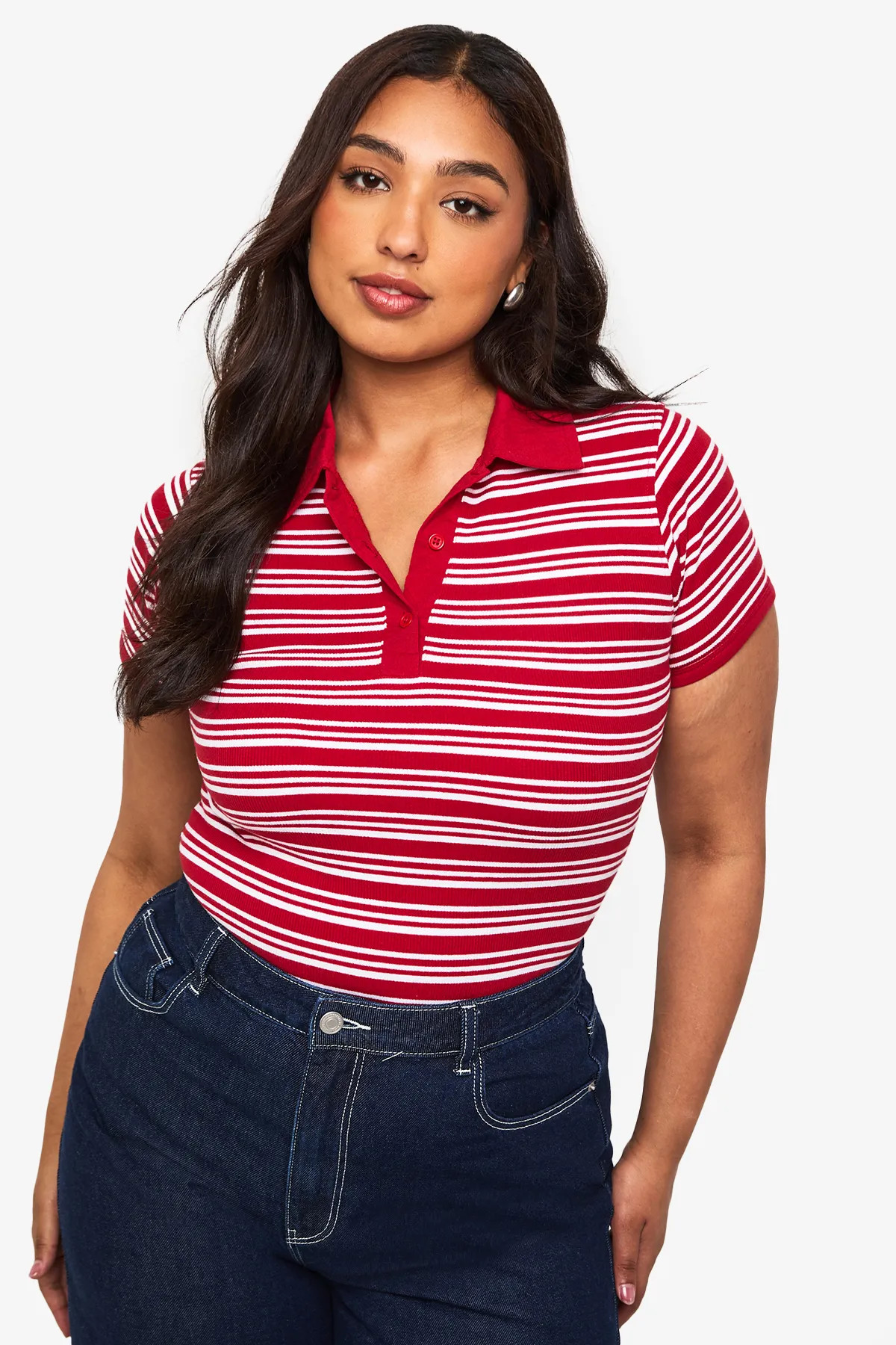 Plus Fitted Collared Top | Boohoo.com (UK & IE)