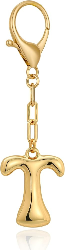LILIE&WHITE Gold Bubble Initial Keychain For Women Handbag Charms Fashion Alphabet Keychain Acces... | Amazon (US)