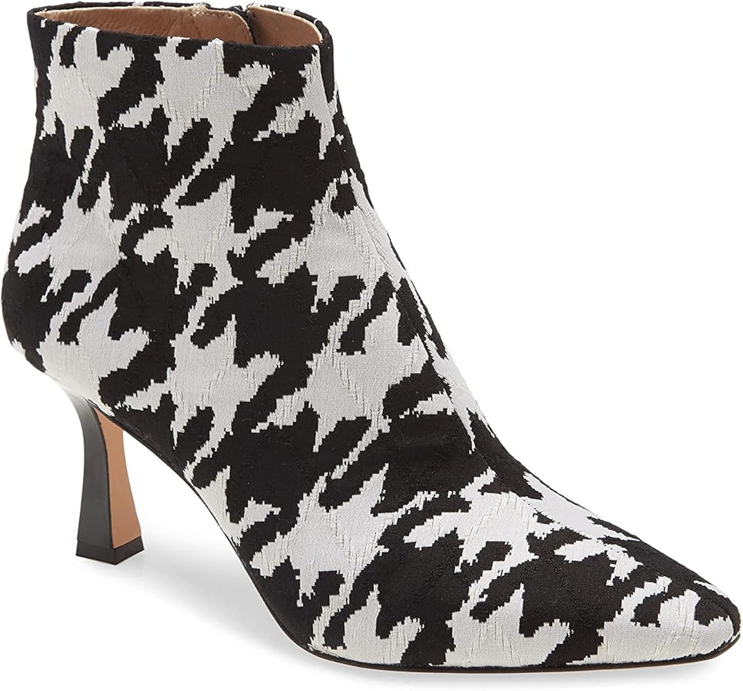 LOUISE ET CIE Lenci Black White Kitten Heel Pointed Toe Dress Ankle Boots | Amazon (US)