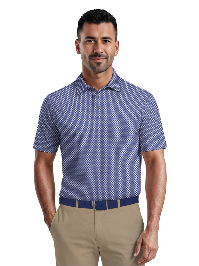 Ben Hogan Men's & Big Men's Performance Three-Color Golf Geo Short Sleeve Polo Shirt, up to 5XL | Walmart (US)