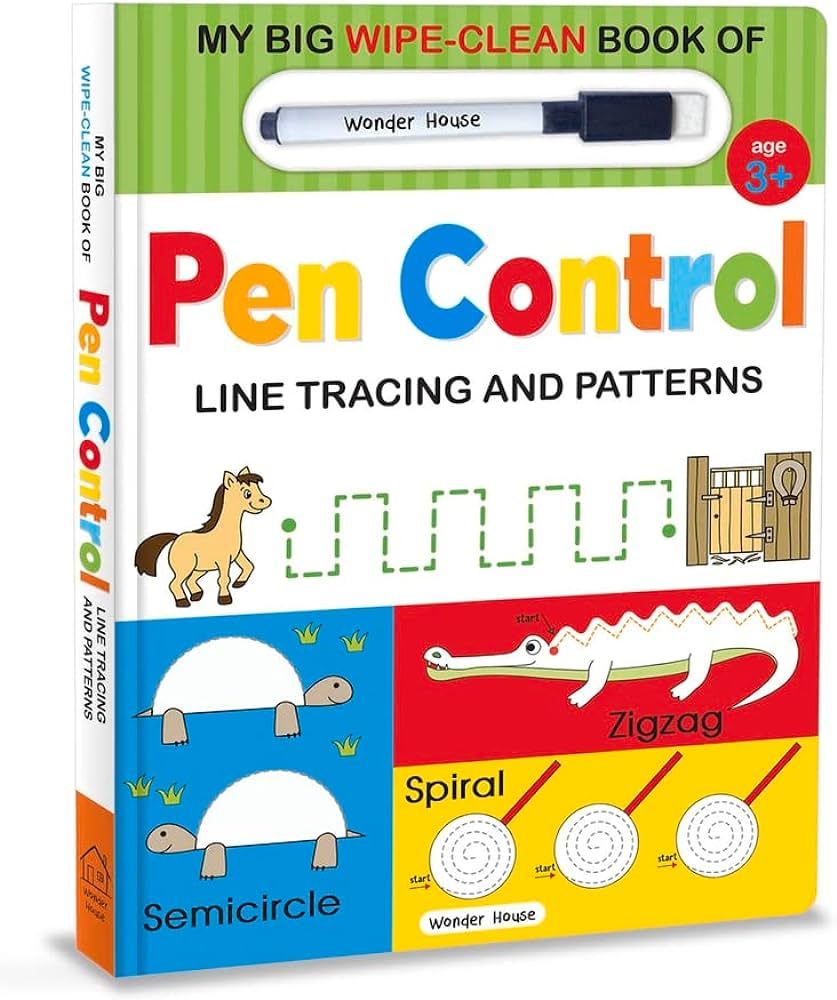 My Big Wipe And Clean Book of Pen Control for Kids: Line Tracing And Patterns | Amazon (US)