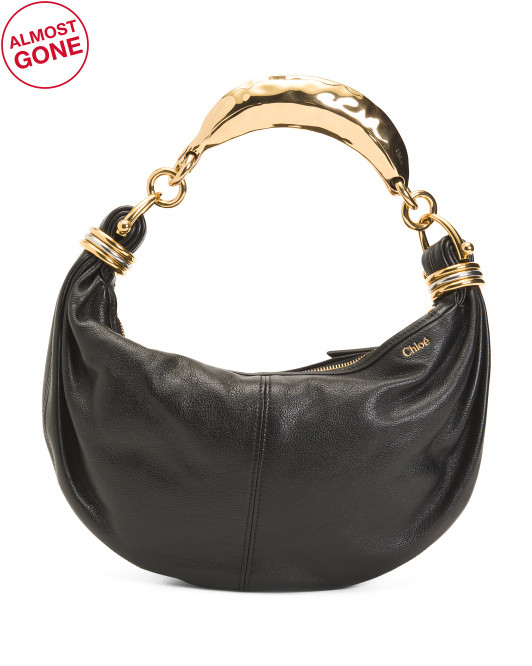 Made In Italy Leather Small Bracelet Hobo Bag | TJ Maxx