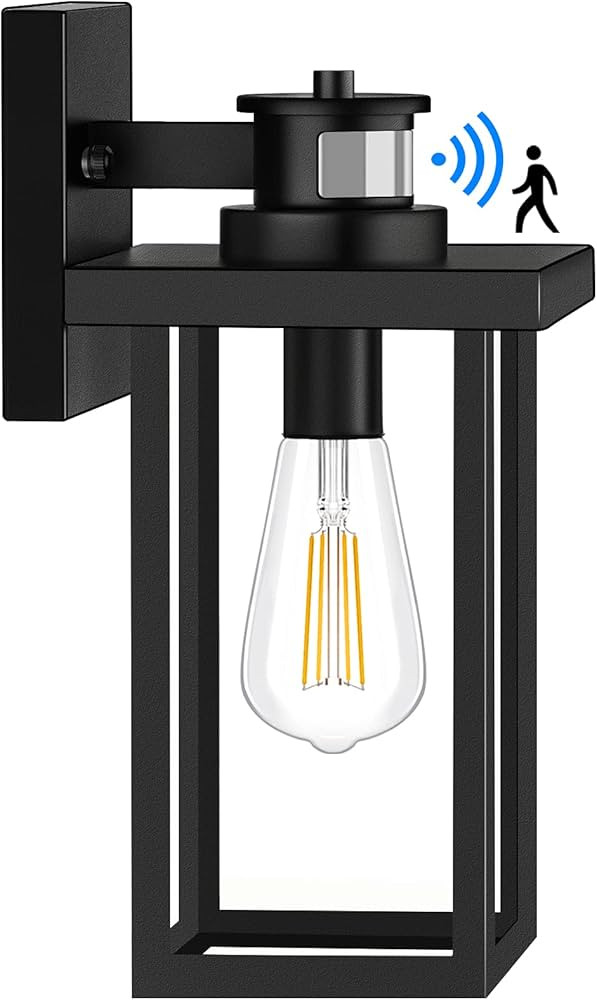 Motion Sensor Outdoor Wall Lights, Dusk to Dawn Exterior Light Fixtures Wall Mount, Front Porch L... | Amazon (US)