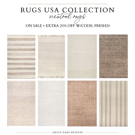favorite neutral rugs on sale + extra 20% off w/code: FRESH20
all my jute + wool rugs are from rugs USA the best rugs & prices 

Jute rug. Neutral rug. Rugs. Wool rug. Stripe rug. Spring decor. Home decor. Runner. Kitchen runner. Hall runner. Rug. Rugs USA

#LTKhome #LTKsalealert #LTKfindsunder100