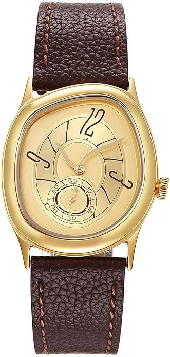 Gosasa Creative Elegant Unisex Quartz Watch with Soft Leather Strap – Unique Twisted Dial Desig... | Amazon (US)