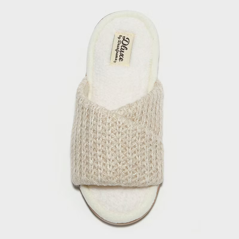 dluxe by dearfoams Women's Zola Knit Twist Vamp Slide Slippers | Target